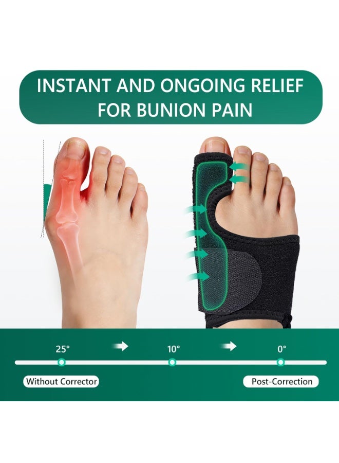 عبوتان من مصحح إصبع القدم الكبير، مقوّم البونيون، دعامة البونيون لتخفيف آلام القدم الناتجة عن انحراف الإصبع الكبير للنساء والرجال، مصحح البونيون القابل للتعديل، دعامة ليلية للبونيون - Image 3